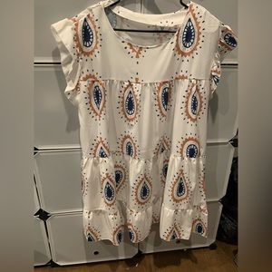 Peacock print dress